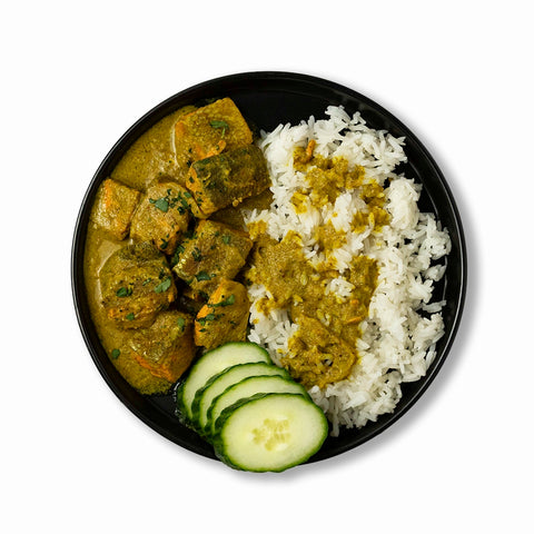 Caribbean Coconut Curry Salmon With Rice