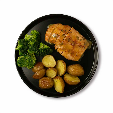 Maple Dijon Chicken with Roasted Potatoes and Broccoli
