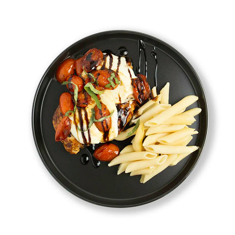 Grilled Chicken Margherita with Chickpea Pasta