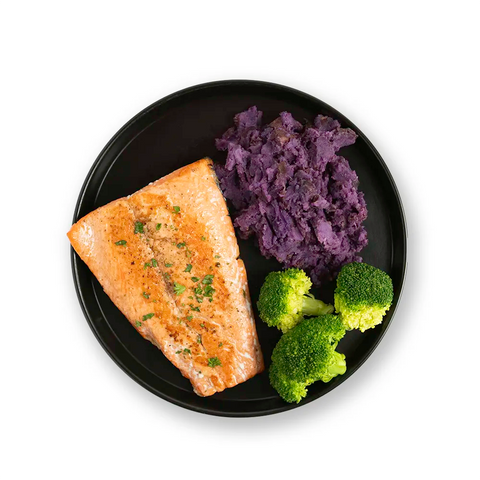 Herb Salmon with Purple Sweet Potato & Broccoli